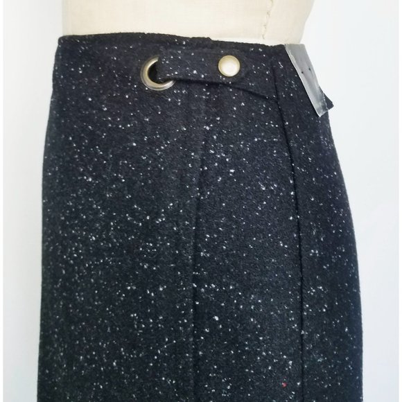 Banana Republic Womens Flecked Wool Blend Straigth Skirt Black NWT 6 - Picture 2 of 9